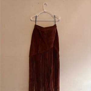 Brown Fringe Women's Skirt